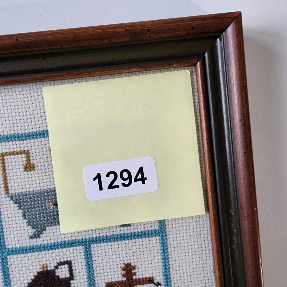 Nostalgic Designs Cross Stitch Framed Picture Cottage Cabin Sewing Machine Churn - Picture 15 of 16
